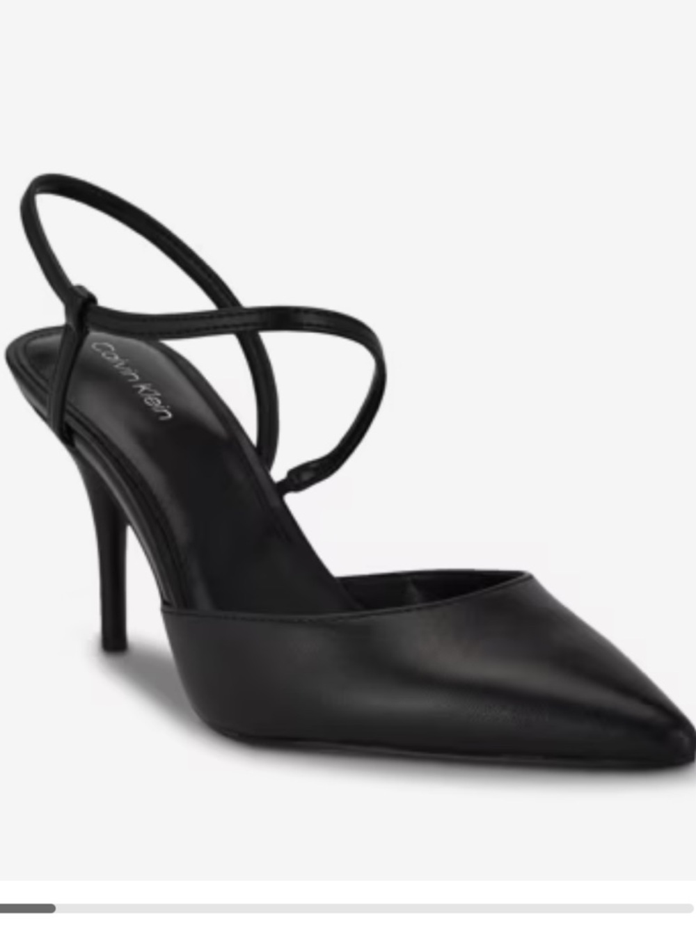Calvin Klein Black Leather Cordera Work Classy Heels Women’s Size 8.5 NWT $100